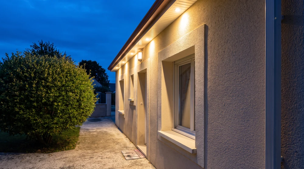 Électricien professionnel effectuant des mesures électriques dans un intérieur résidentiel